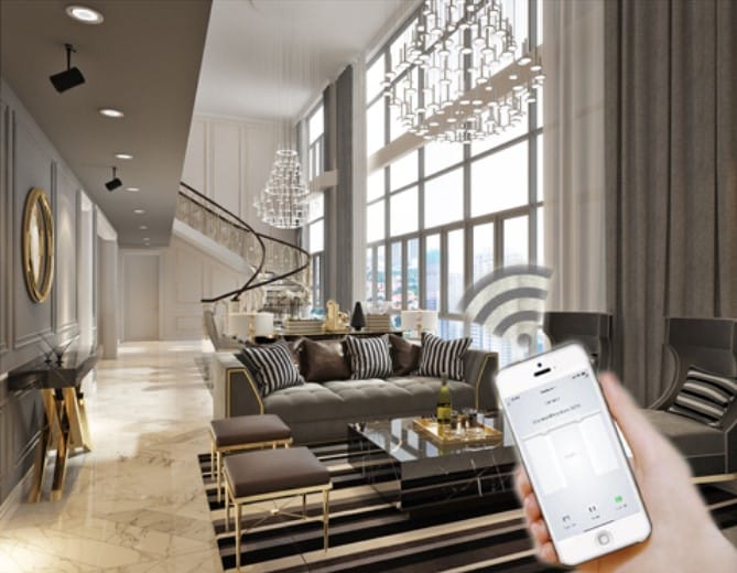 rèm vải tự động